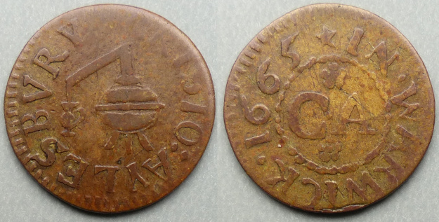 Warwick, Christo Aylesbury 1665 farthing Warwick, Christo Aylesbury 1665 farthing